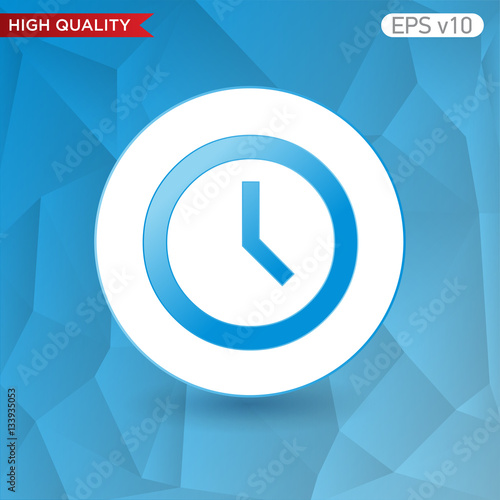 Colored icon or button of clock symbol with background