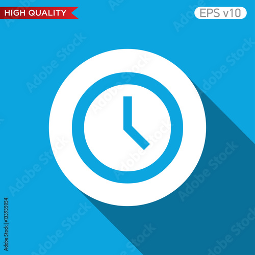 Colored icon or button of clock symbol with background