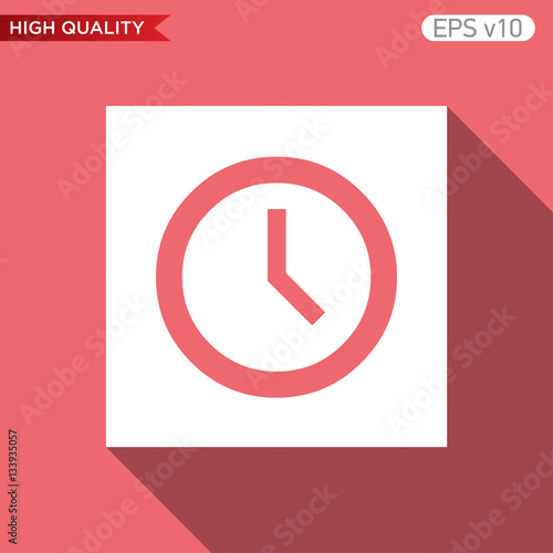 Colored icon or button of clock symbol with background