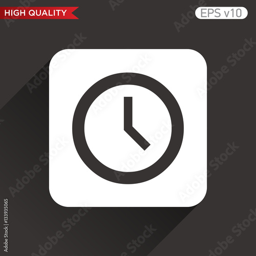 Colored icon or button of clock symbol with background