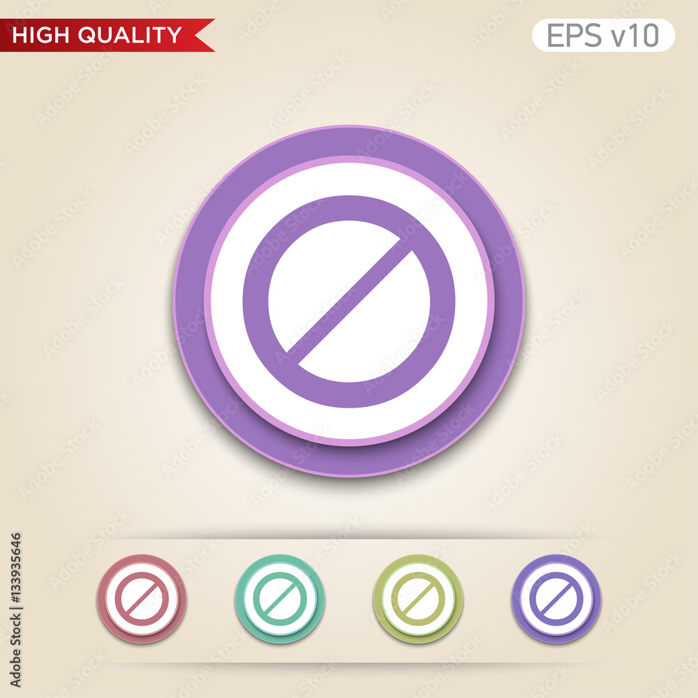 Fototapeta premium Colored icon or button of stop symbol with background