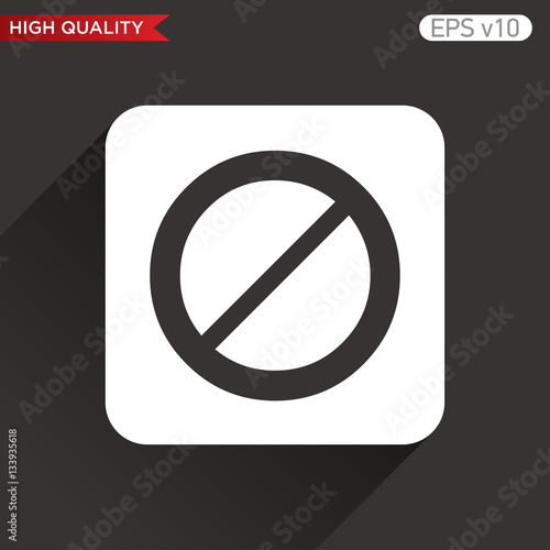 Colored icon or button of stop symbol with background