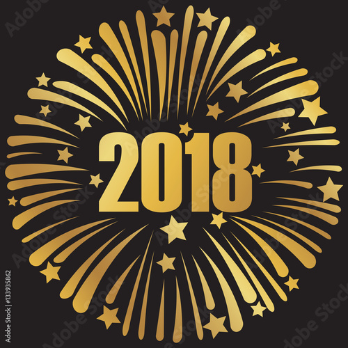 happy new year 2018 golden