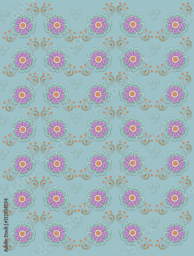 Muted country petals on aqua blue