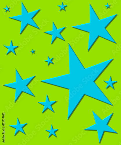 Big and small stars on green