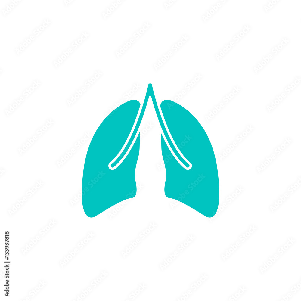 Lungs solid icon, organ and part of body, vector graphics, a colorful linear pattern on a white background, eps 10.