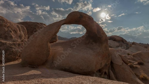 Alabama Hills Arch - Arched Rock in the Alabama hills framing Mt. Whitney.