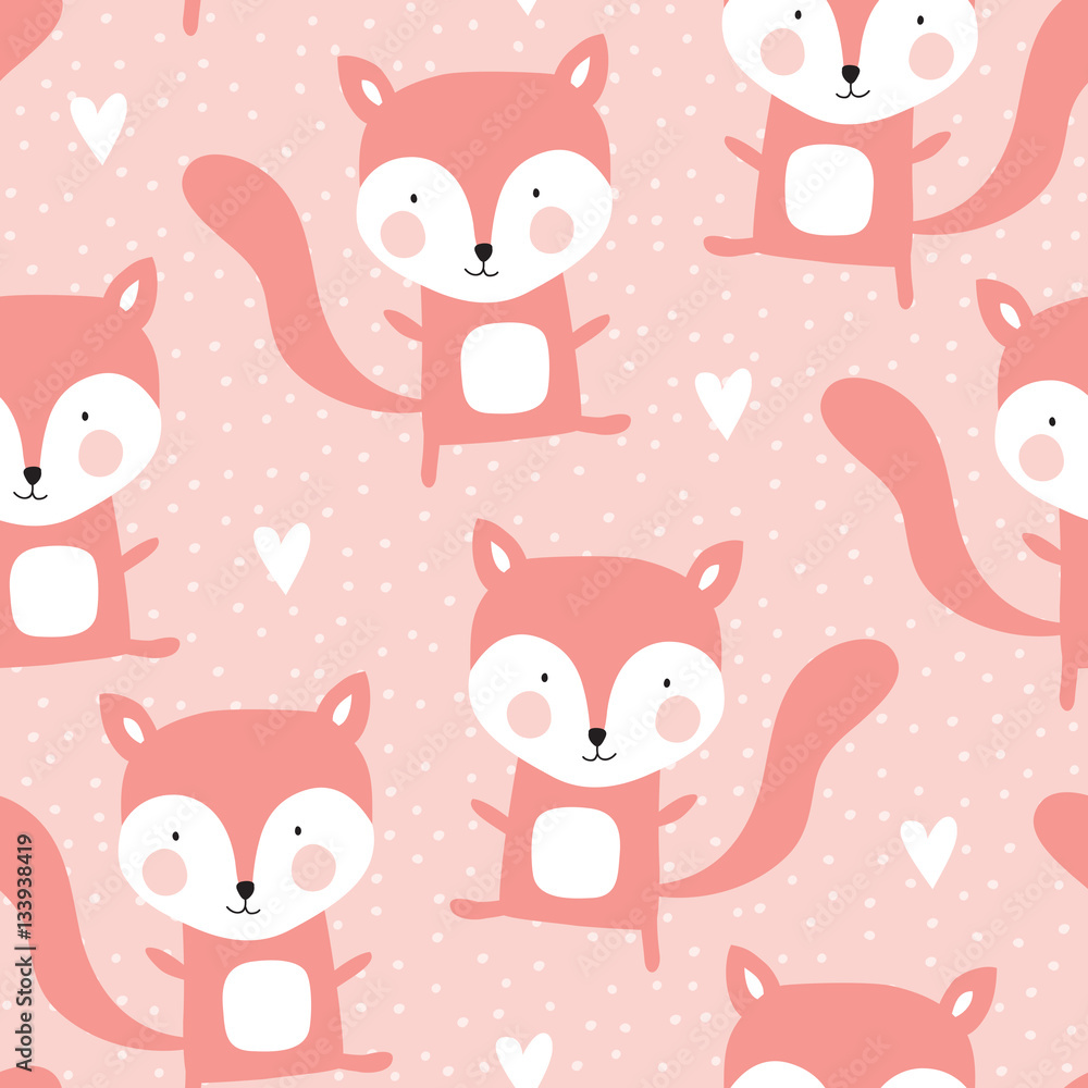 seamless fox pattern vector illustration seamless fox pattern vector illustration