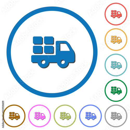 Transport icons with shadows and outlines