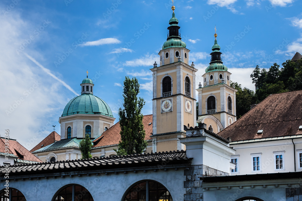 St Nicholas Cathedral (Cerkev sv Nikolaja). Ljubljana, Slovenia.
