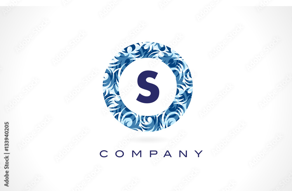 Letter S Blue Pattern Logo Design.