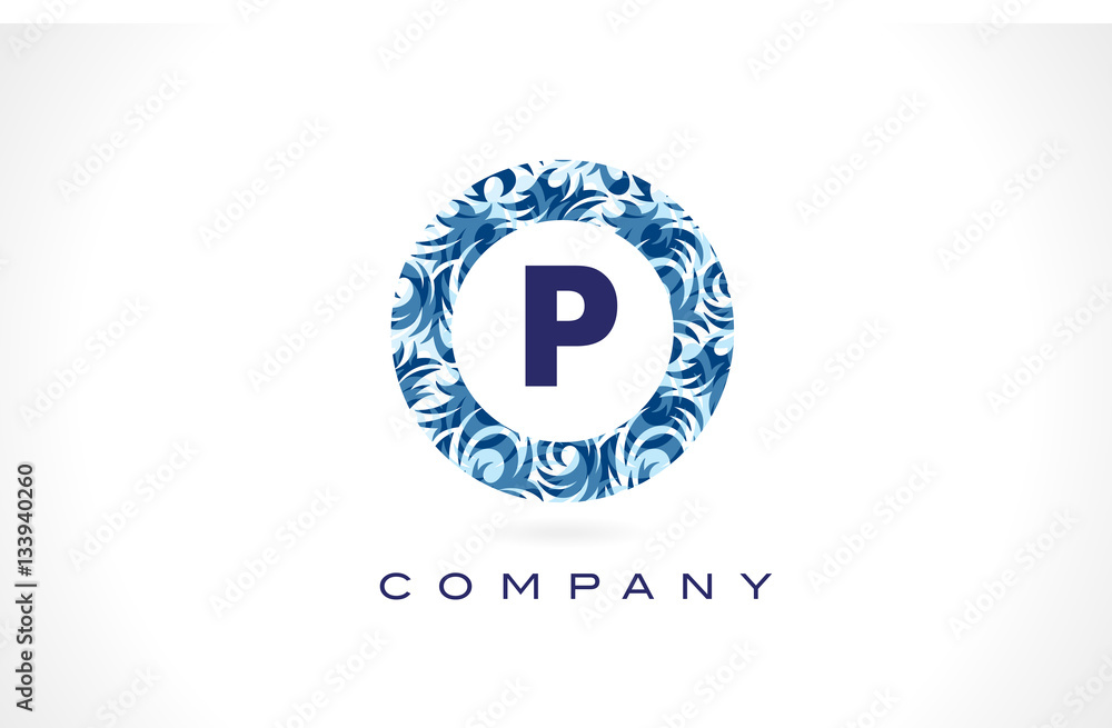Letter P Blue Pattern Logo Design. Letter P Blue Pattern Logo Design.