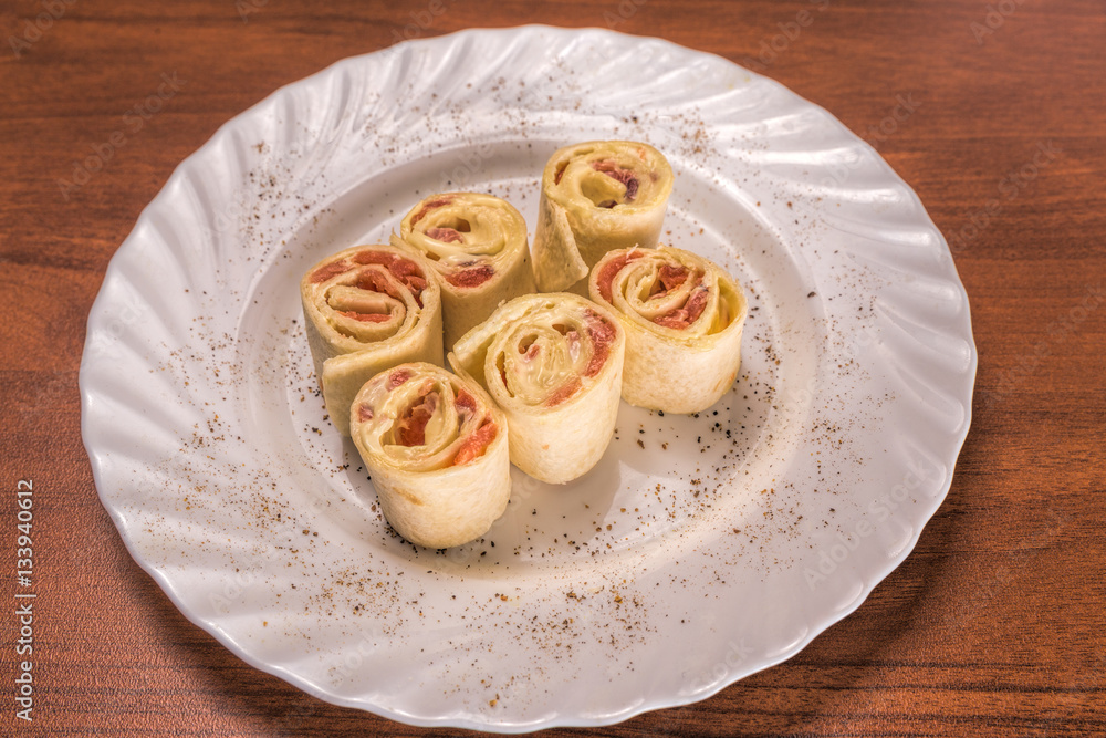 Hot rolls with salmon Hot rolls with salmon