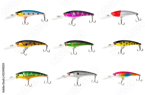 Fishing lures isolated on white