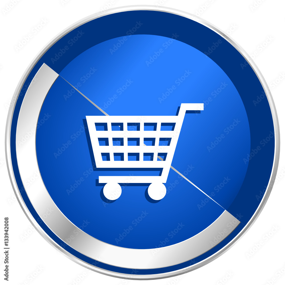 Shopping cart silver metallic web and mobile phone vector icon.
Shopping cart silver metallic web and mobile phone vector icon.