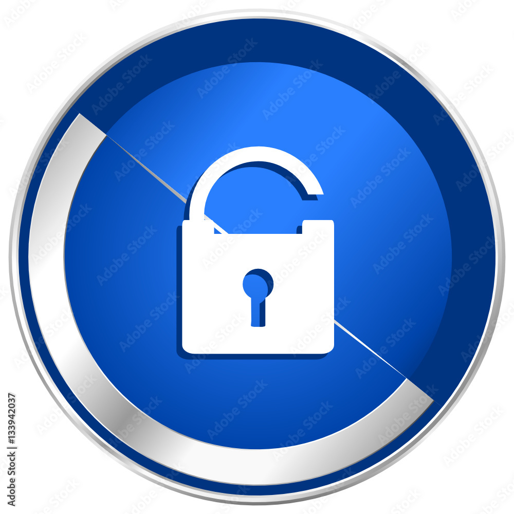 Padlock silver metallic web and mobile phone vector icon. Padlock silver metallic web and mobile phone vector icon.