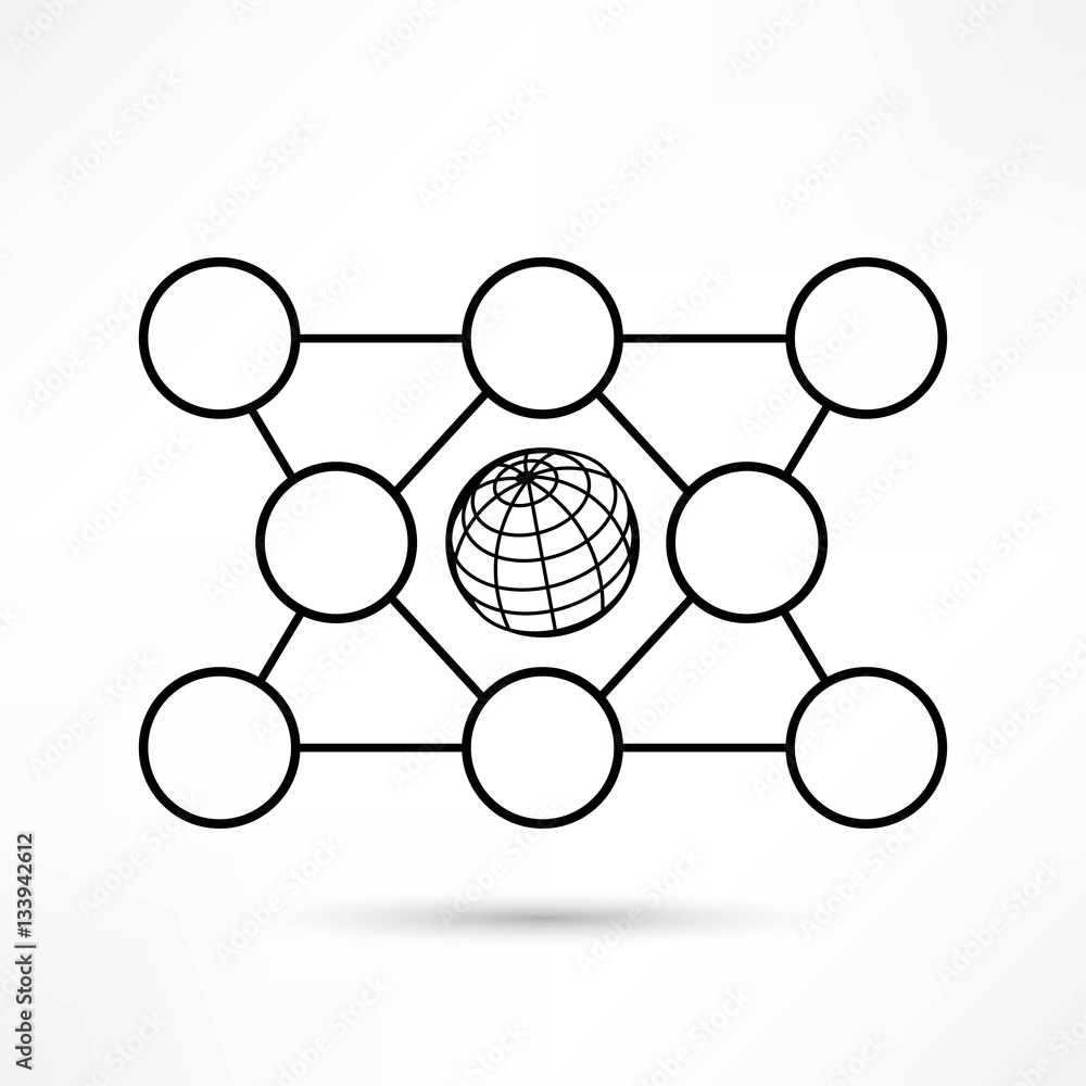 Social Media Circles, Network Illustration, Vector, Icon Social Media Circles, Network Illustration, Vector, Icon