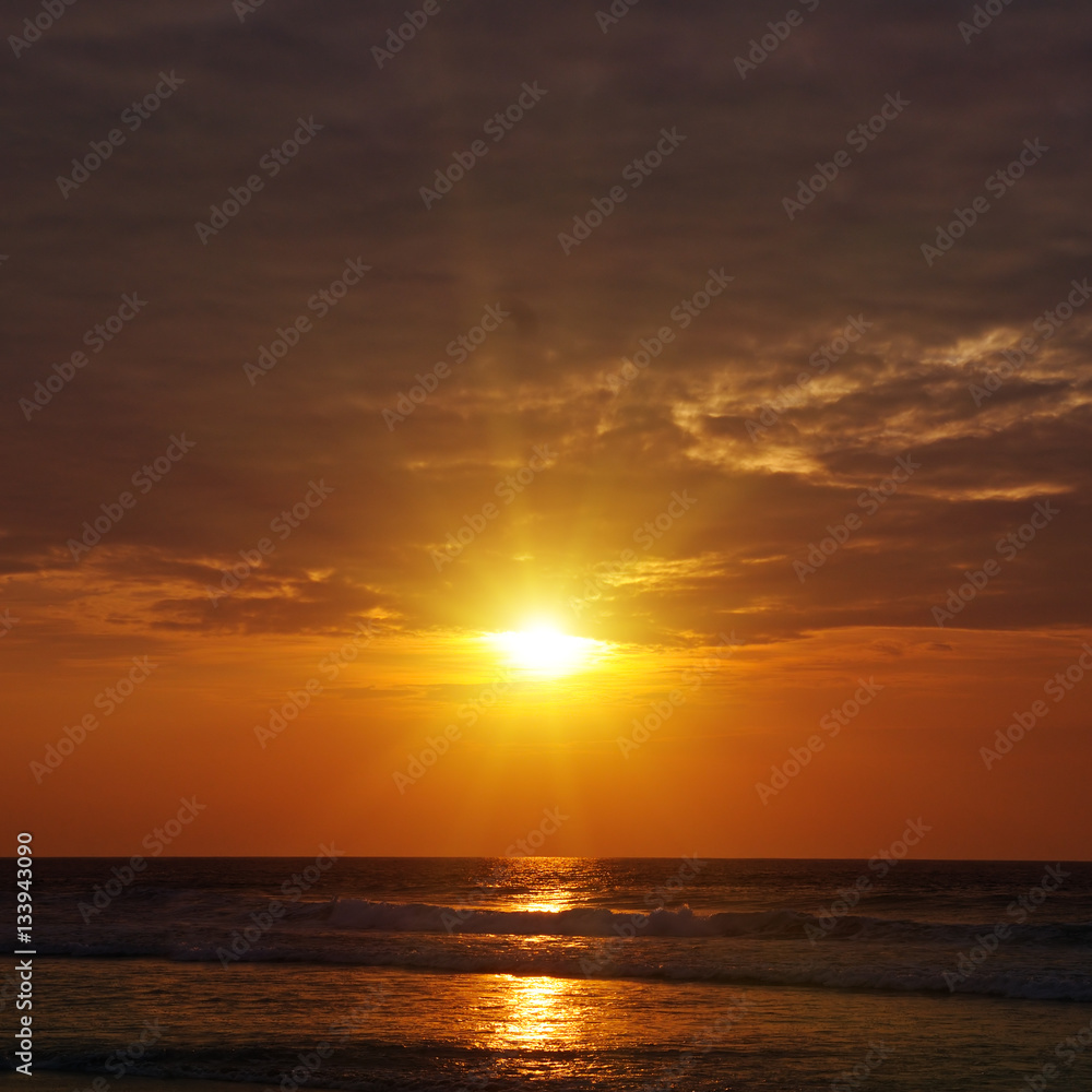 Fantastic sunrise on the ocean