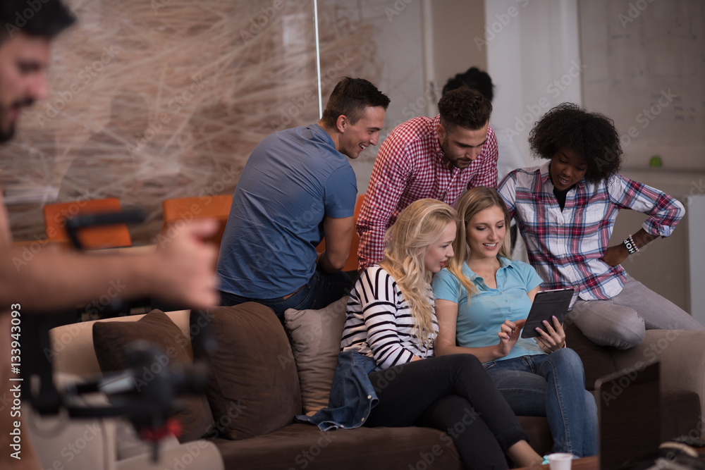 Multiethnic startup business team on meeting Multiethnic startup business team on meeting