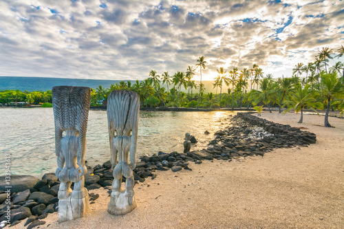 Ki'i in Pu'uhonua O Honaunau National Historical Park, Big Island, Hawaii