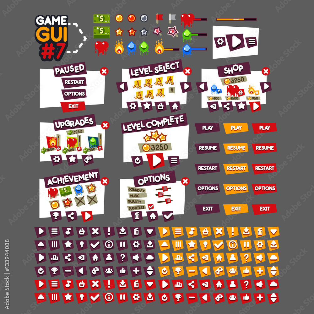 Game GUI #7 - obrazy, fototapety, plakaty 