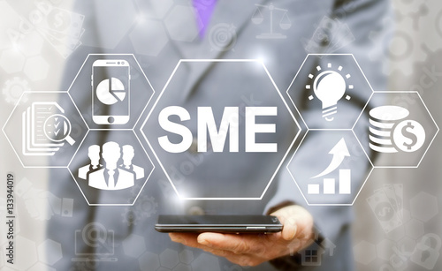SME or Small and medium-sized enterprises smartphone web business KEY TO SUCCESS concept