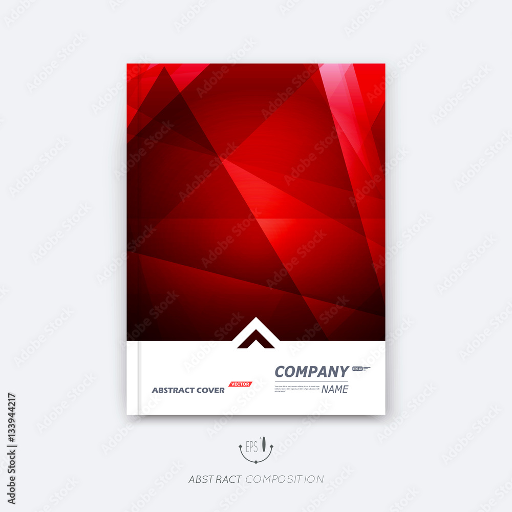 Abstract composition, red polygonal texture, triangle part construction, line plexus, a4 brochure title sheet, creative figure icon, ruby crystal facet, rubine diamond surface, banner form, flyer font