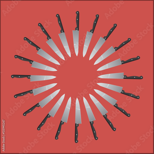 Kitchen knives/Knives pointing towards the middle
