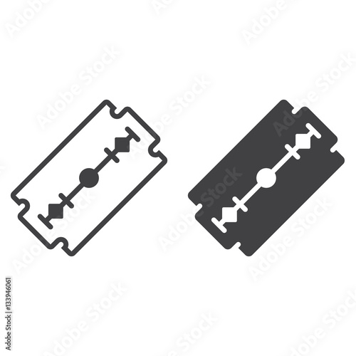 Razor blade line icon, outline and filled vector sign, linear and full pictogram isolated on white. Symbol,  logo illustration