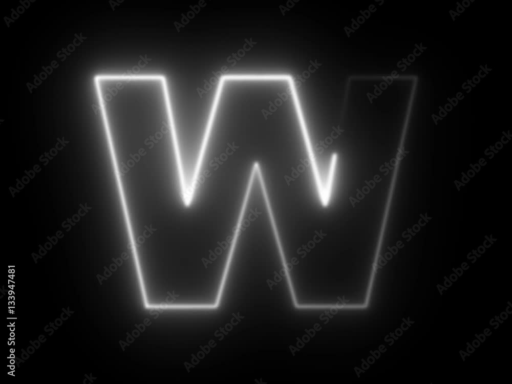 Alphabet letter W - animated light outline on black background Alphabet letter W - animated light outline on black background