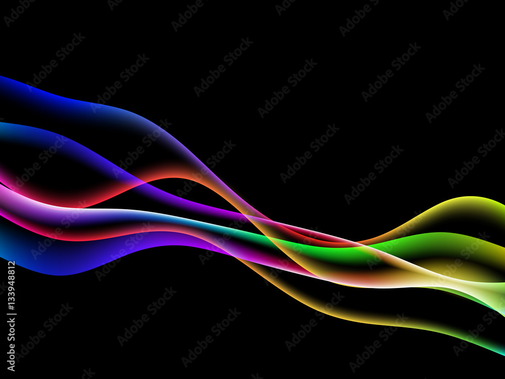 Naklejka premium dinamyc flow, stylized waves, vector