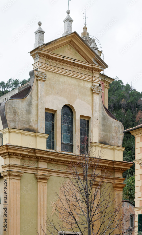 detail of church in bonassola