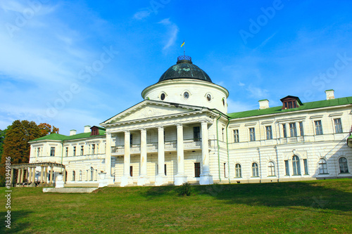 view to Kachanivka Palace and huge trees