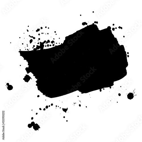 Abstract black ink blot background.