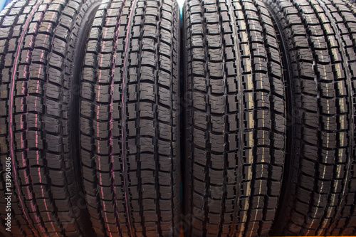 new winter tires in a row (close)
