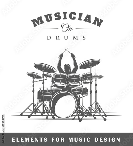 Drummer plays the drums