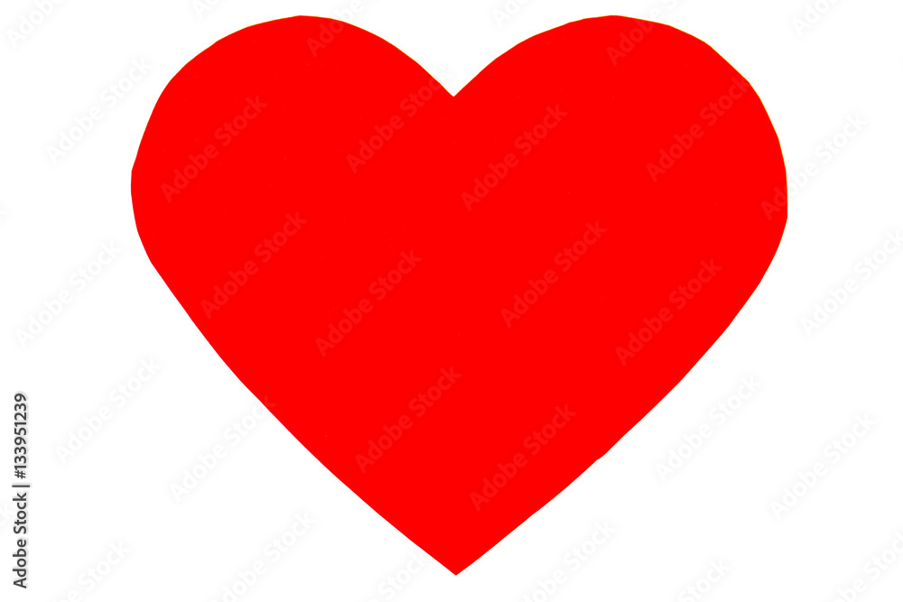 Red heart in trendy flat style isolated