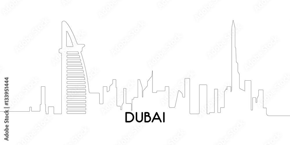 Isolated outline of Dubai
