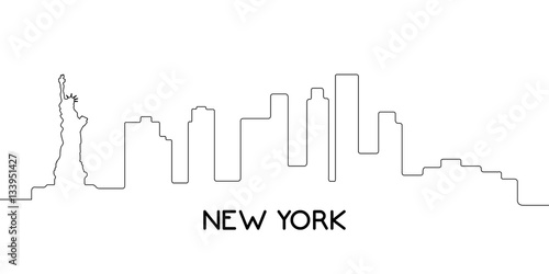 Isolated outline of New York