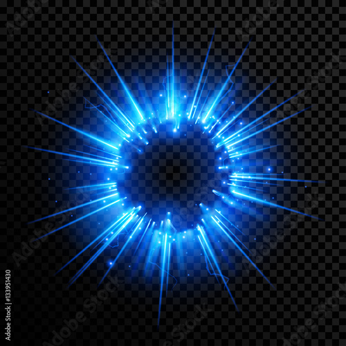 Abstract blue light sphere effect