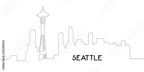 Isolated outline of Seattle
