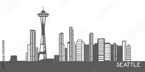 Isolated cityscape of Seattle