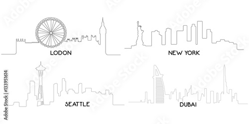 Set of cityscapes