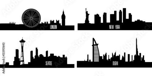 Set of cityscapes