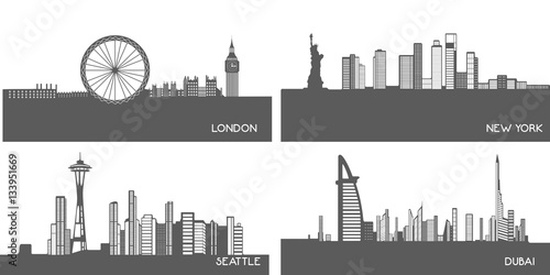 Set of cityscapes