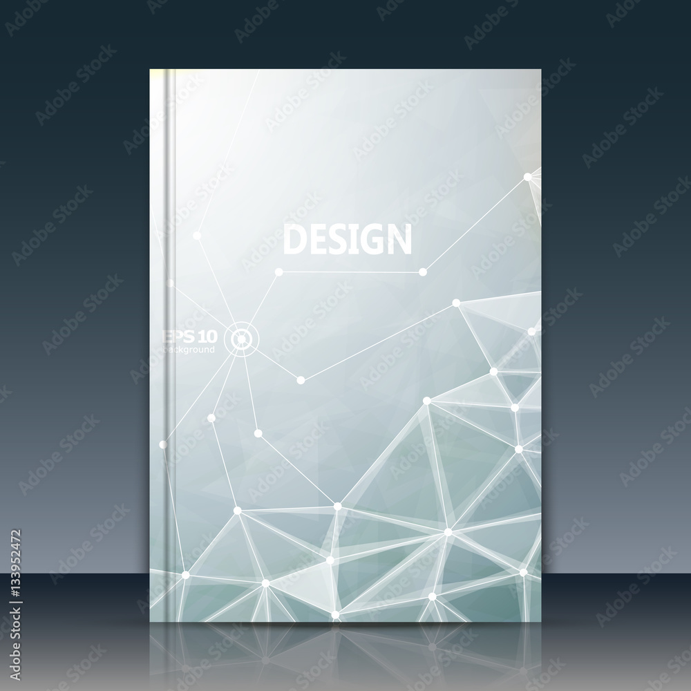 Abstract composition, text frame surface, grey a4 brochure title sheet ...