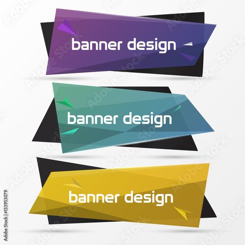 Free Download Banner design template. Modern origami style. Vector - GFXLoad