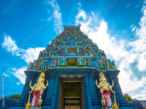 Foto Beautiful Sunset View of Nainativu Nagapoosani Amman Hindu Tamil Kovil Temple ,