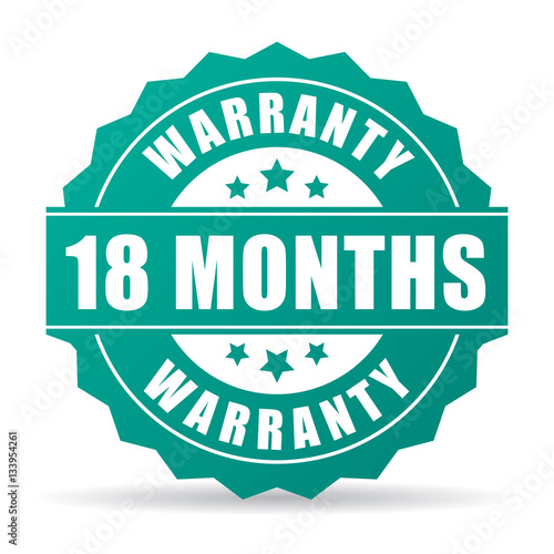 18 months warranty vector icon