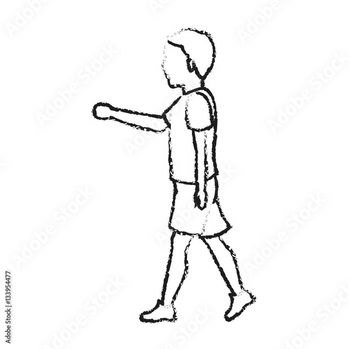 man walking cartoon icon over white background. vector illustration